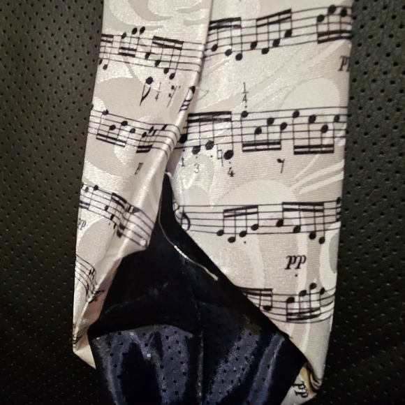 Musical Note Pattern Tie - Picture 3 of 3